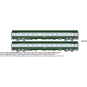 Set of 2 green/grey ambulance cars with white framed logo - REE JM0... JM-047-Set of 2 ambulance cars, green/grey and B10c10 sleeper van, yellow framed logo - REE JM046 - HO 1/87 - JM-047