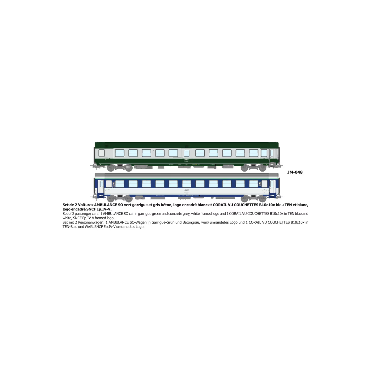 Set of 2 green/grey ambulance and B10c10 sleeper van vehicles, whit... Set of 2 green/grey ambulance and B10c10 sleeper van vehicles, whit...