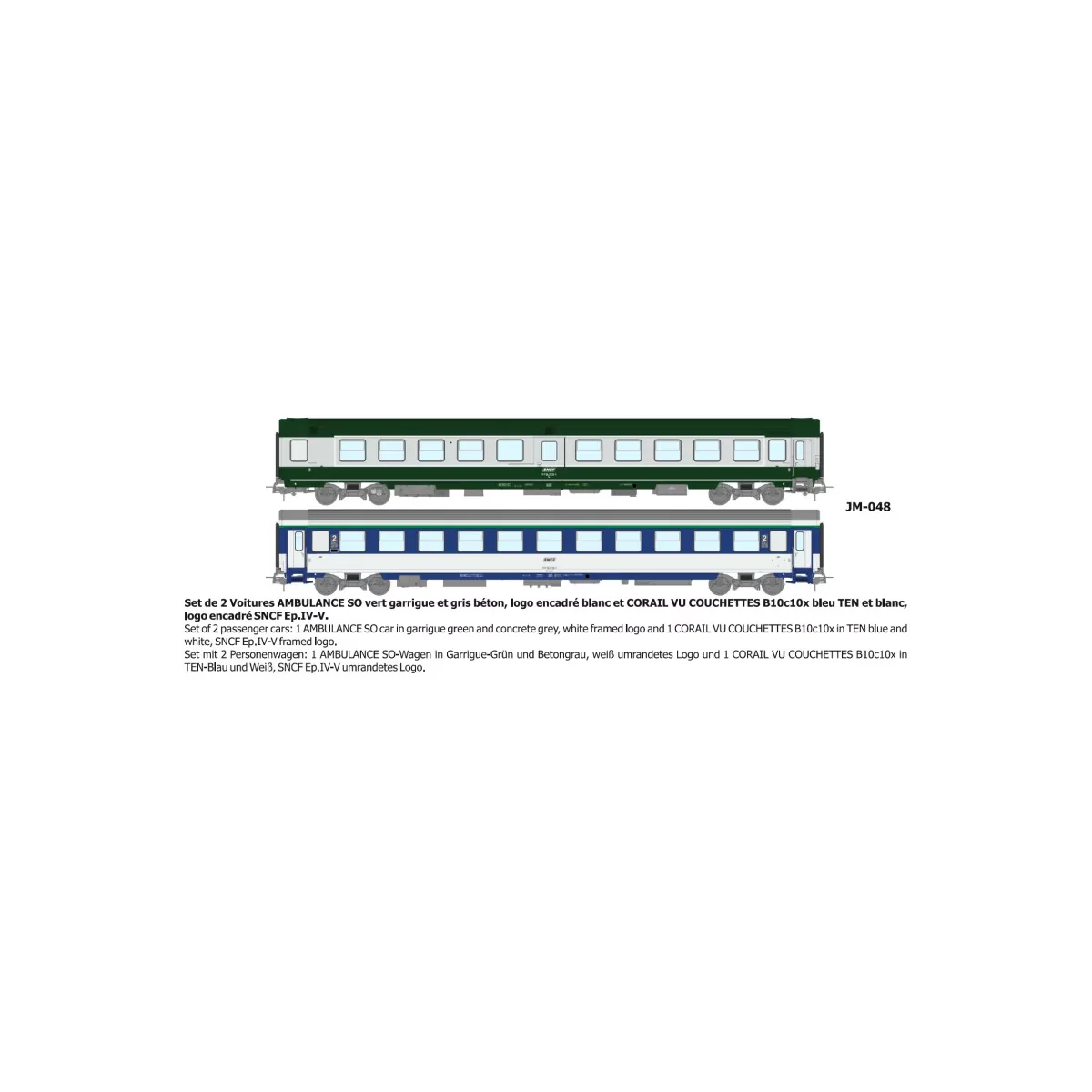 Set of 2 green/grey ambulance and B10c10 sleeper van vehicles, whit... Set of 2 green/grey ambulance and B10c10 sleeper van vehicles, whit...