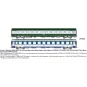 Set de 2 voitures AMBULANCE vert/gris et VU Couchette B10c10, logo ... JM-048-Set de 2 voitures AMBULANCE vert/gris et VU Couchette B10c10, logo encadré blanc - REE JM048 - HO 1/87