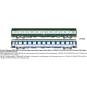 Set of 2 green/grey ambulance and B10c10 sleeper van vehicles, whit... JM-048-Set of 2 green/grey ambulance and B10c10 sleeper van vehicles, yellow framed logo - REE JM046 - HO 1/87 - JM-048
