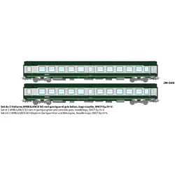 Set of 2 green/grey ambulance cars, "noodle" logo - REE JM049 - HO ...