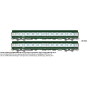 Set of 2 green/grey ambulance cars, "noodle" logo - REE JM049 - HO ... JM-049-Set of 2 green/grey ambulance and B10c10 sleeper van vehicles, white framed logo - REE JM048 - HO 1/87 - JM-049