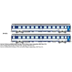 Set de 2 voitures AMBULANCE bleu, logo casquette - REE JM051 - HO 1/87