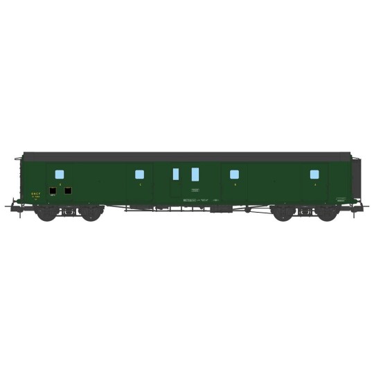 VB-353-Ree Modeles VB353 Bogie van, ex-PLM, metallic, green 306, SNCF, working lights