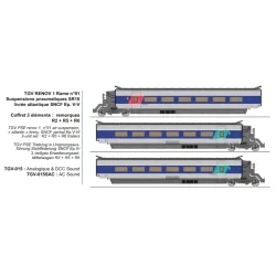 Set de 3 éléments complémentaires TGV RENOV 1 n°91, Atlantique SNCF...