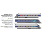 Set of 3 complementary elements TGV RENOV 1 trainset no. 91, Atlant... TGV-015-TGV PSE "La Poste" SNCF 3-car set - REE TGV012, HO 1/87 - TGV-015