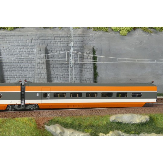 SNCF TGV PSE carriage set, trainset no. 112, SBB, 2 units R3 R7 -... TGV-010-Ree Modeles TGV007 Set of 2 TGV PSE Intermediate Cars Original Trainset, R3 + R7 Trailers - TGV-010
