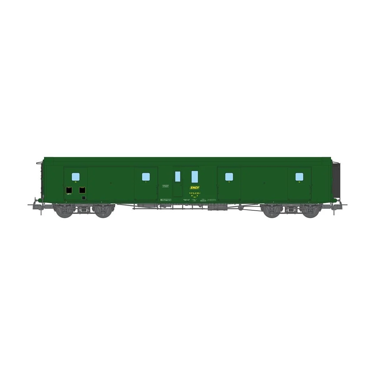 Ree Modeles VB356 Bogie van, ex-PLM, metallic, green 301, SNCF, wor...
