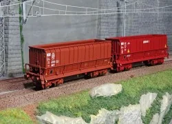 LS Models 30805 Set of 2 open wagons, SNCF, DMH red UIC, VTG / SOGE...