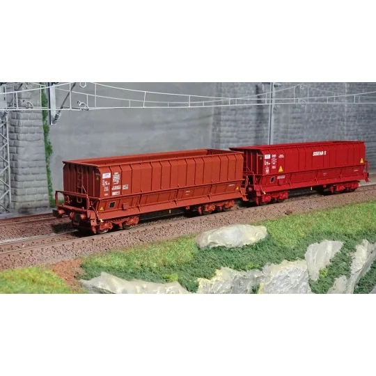 Lsm_30805-Ls Models 30805 Set de 2 wagons tombereaux, SNCF, DMH rouge UIC, VTG / SOGEWAG