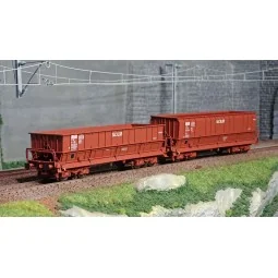 LS Models 32300 Set of 2 open wagons, SNCB, DM/DMH red UIC, SACILOR...