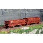 Lsm_32300-Ls Models 32300 Set de 2 wagons tombereaux, SNCB, DM / DMH rouge UIC, SACILOR