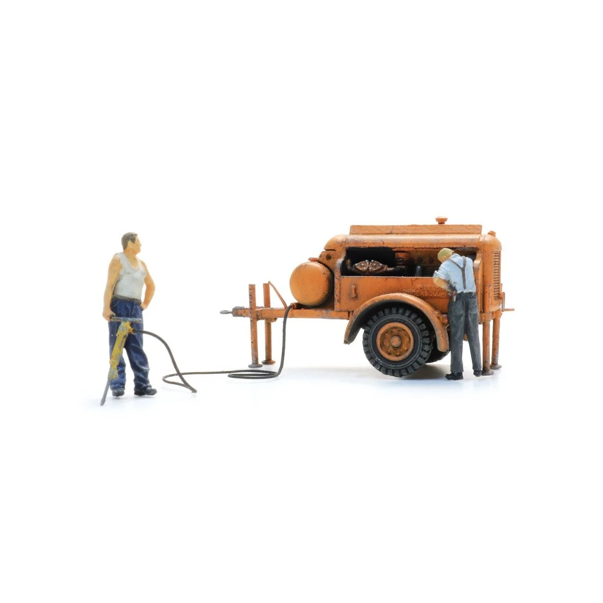 Compressor on trailer with jackhammer + 2 Artitec figures 387.611 -...