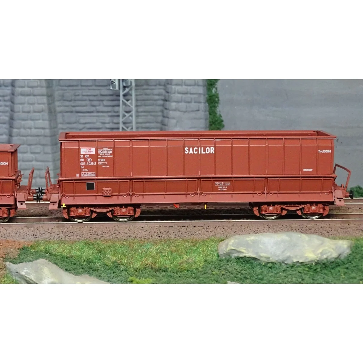 LS Models 32300 Set of 2 open wagons, SNCB, DM/DMH red UIC, SACILOR...
