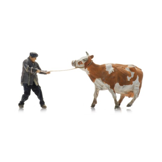 Figurines fermier avec vache obstinée Artitec 5870031 - HO 1/87 ARTI_5870031-Figurines fermier avec vache obstinée Artitec 5870031 - HO 1/87 - ARTI_5870031