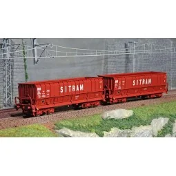 LS Models 32301 Set of 2 open wagons, SNCB, DMH red UIC, SITRAM - L...