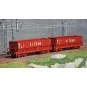 Lsm_32301-LS Models 32301 Set of 2 open wagons, SNCB, DMH red UIC, SITRAM