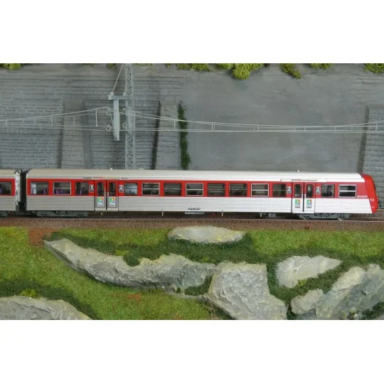 EPM_E_41.09.16-EPM 41.09.16 Rame Réversible Régional SNCF, RRR Région Haute Normandie, rouge / inox, n° 114