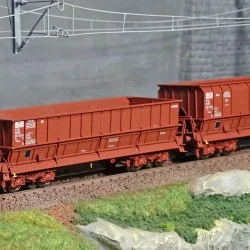 LS Models 32303 Set of 2 open wagons, SNCB, DM/DMH red UIC, SACILOR...