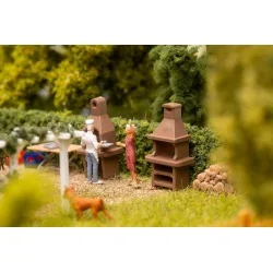 Set of 2 garden barbecues - FALLER 180015 - HO