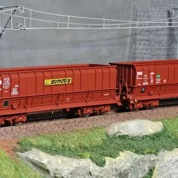 LS Models 90804 Set of 2 open wagons, SNCF, DMH brown, SIMOTRA - SO...