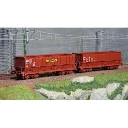 LS Models 90804 Set of 2 open wagons, SNCF, DMH brown, SIMOTRA - SO...
