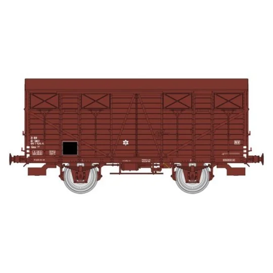 WB-693-Ree modeles WB693 Wagon couverts OCEM 19, roues pleines, volets fermés, SNCF