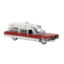 Red/white 1966 Cadillac Miller Meteor ambulance - Brekina 19776 HO ...