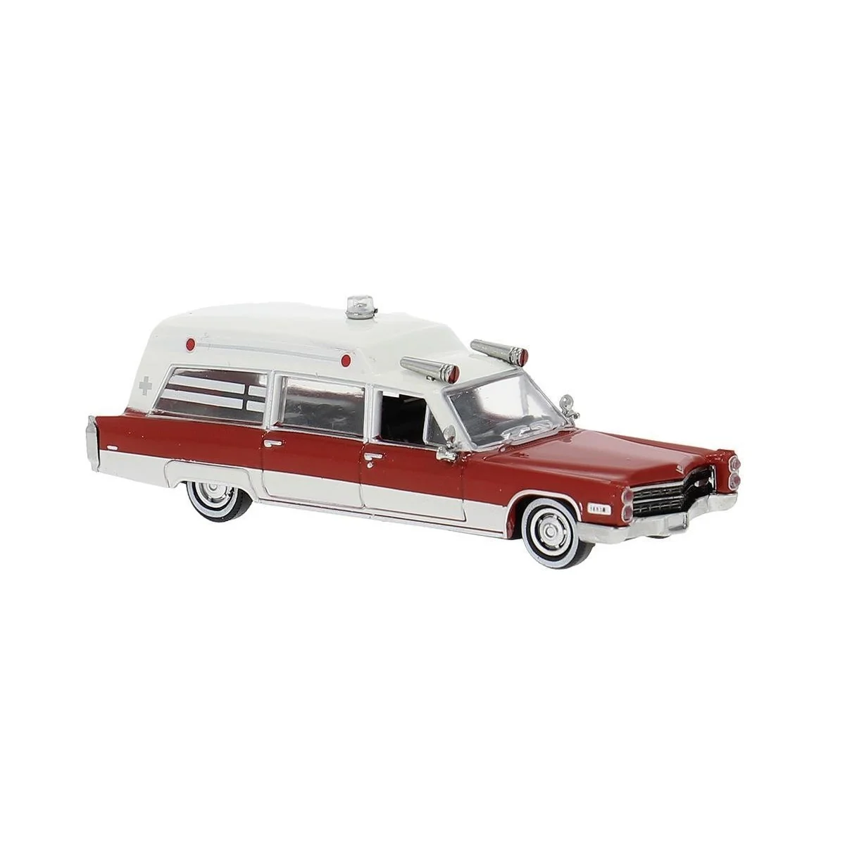 Ambulance Cadillac Miller Meteor rouge/blanc 1966 - Brekina 19776 H...