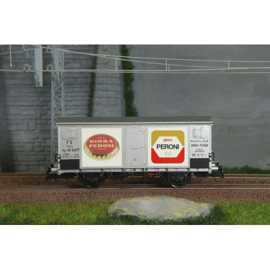 Wagon couvert réfrigéré type Hgb Peroni FS Ep. III - Rivarossi HR67... HR6710-Wagon couvert réfrigéré type Hgb Peroni FS Ep. III - Rivarossi HR6710 - HO 1/87