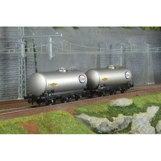 HJ6294-Set of 2 ESSO SNCF 3-axle tank wagons - Jouef HJ6294 - HO 1/87
