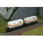 Set of 2 gas tank wagons FS Ep. IV - ARNOLD HN6693 - N 1/160 HN6693-Arnold HN6634 Set of 2 tank wagons with bogies, SNCF, VTG + Ermewa, N - 1/160 - HN6693