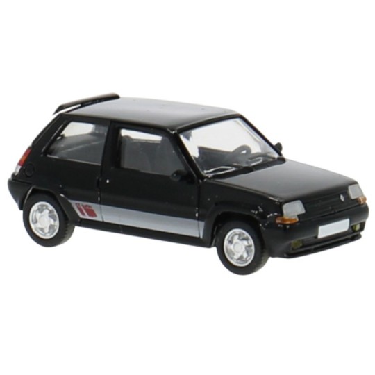 Miniature Renault 5 GT Turbo 1987 black car - PCX870298 HO 1/87 SAI_7237-Miniature Renault 5 GT Turbo 1987 black car - PCX870298 HO 1/87 - SAI_7237