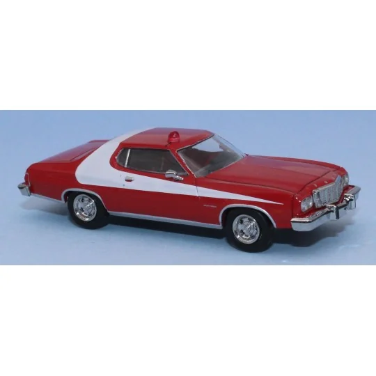 Voiture Ford Gran Torino rouge/blanc avec gyrophare - Brekina 19729... SAI_19729-Voiture Ford Gran Torino rouge/blanc avec gyrophare - Brekina 19729 HO 1/87