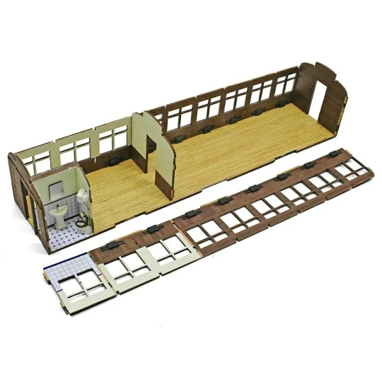 56003-OcCre 56003 Voiture voyageurs ep.I, MZA, 1/32 kit construction bois métal