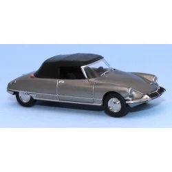 Voiture Citroën DS 19 cabriolet capote fermée gris nacré 1963 - SAI...