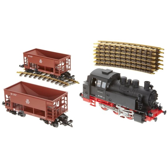 Piko_37100-Piko G 37100 Coffret de départ avec BR 80 et 2 wagons