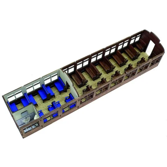 56003-OcCre 56003 Passenger Car Era I, MZA, 1/32 scale wood and metal construction kit