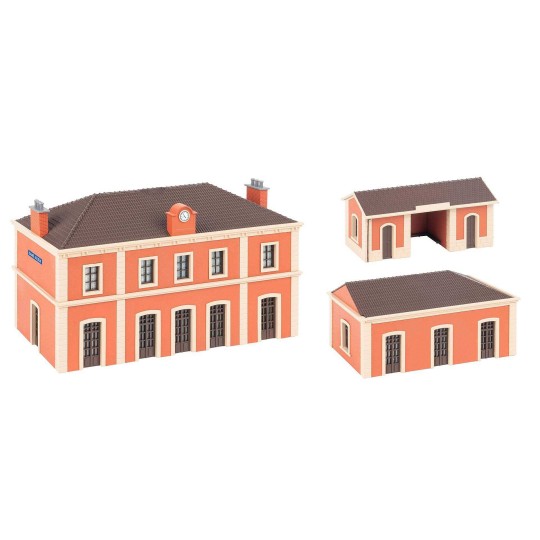 "Saint-Julien Station" Set - FALLER 190466 - HO FALLER_190466-Faller 190084 Model Kit, Promotional Set Residential Complex - FALLER_190466