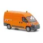 Orange Peugeot Boxer van for construction work - Busch 54613 - HO Busch_54613-Orange Peugeot Boxer van for construction work - Busch 54613 - HO