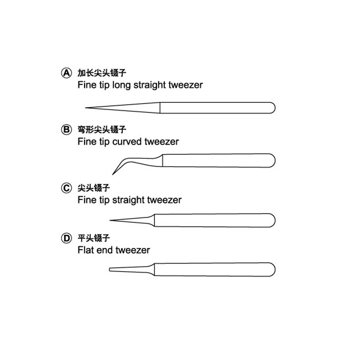 Master Tools 09957 Precision Tweezers Set of 4 Master Tools 09957 Precision Tweezers Set of 4