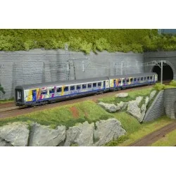Set of 2 Corail Alsace passenger cars, B11tu / B11tu, carm logo...