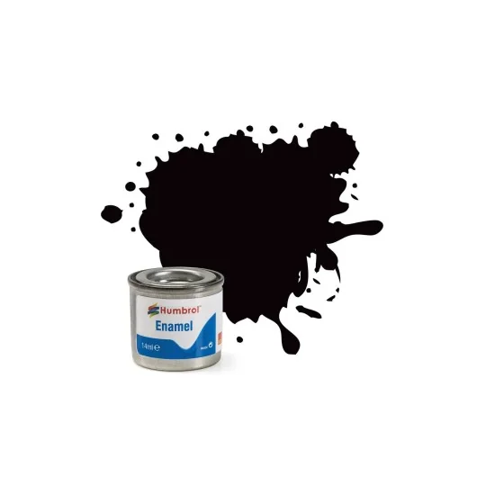 AA0936-Peinture Enamel 85: Black (Noir) - Satin - 14ml Humbrol AA0936