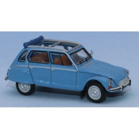 Voiture Citroën Dyane 6 capote ouverte bleu cristal - SAI 7623 HO 1/87 SAI_7623-Voiture Citroën Dyane 6 capote ouverte bleu cristal - SAI 7623 HO 1/87