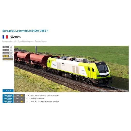 Euro4001 diesel locomotive, 3982 Captrain France, digital sound - S... SUD_S0039820-Euro4001 diesel locomotive, 3982 Captrain France, digital sound - Sudexpress S0039821 - HO