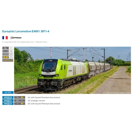 Locomotive diesel Euro4001, 3971 Captrain France - Sudexpress S0039... SUD_S0039711-Locomotive diesel Euro4001, 3971 Captrain France - Sudexpress S0039711 - HO