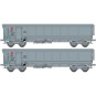 WBSE-010-Ree Modeles Sud-Express WBSE-010 Set of 2 TAMS Hopper Wagons, Grey, Y25 Bogie, ERMEWA