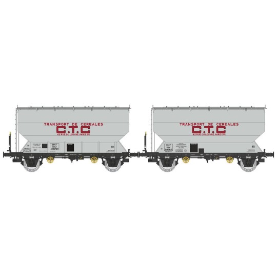 Set of 2 FAUVET-GIREL "CTC" grain wagons - REE WB880 - HO WB-880-FAUVET-GIREL "CTC" grain wagon - REE WB879 - HO - WB-880