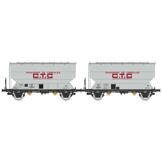 WB-880-Set of 2 FAUVET-GIREL "CTC" grain wagons - REE WB880 - HO